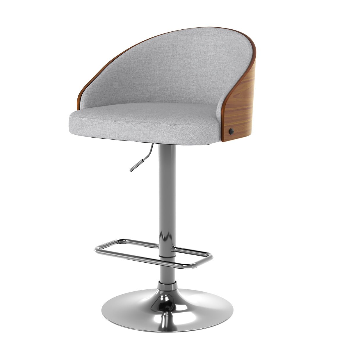 Chaise de bar réglable 63/84 cm en tissu - CARMELO gris clair, MAISON PAVANE