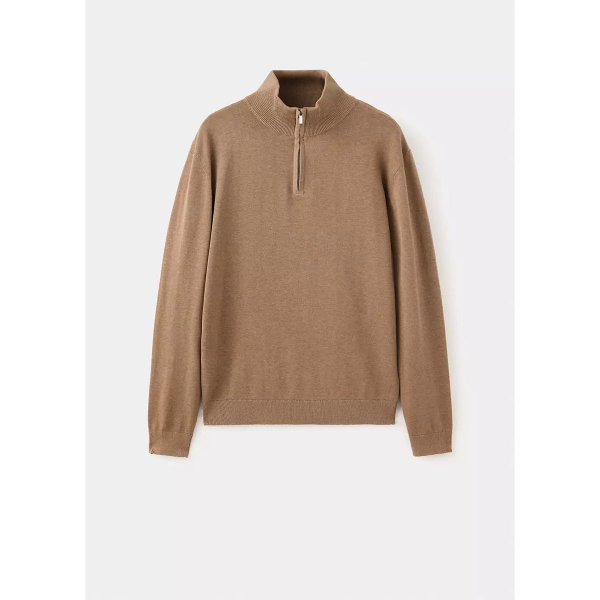 Pull col montant zip tabac, MANGO TEEN