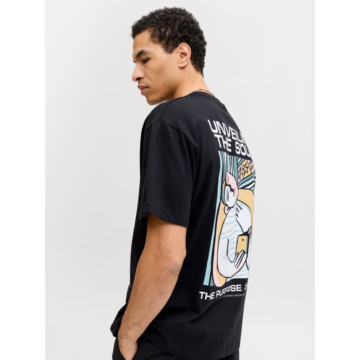 T-Shirt noire - black, JACK & JONES