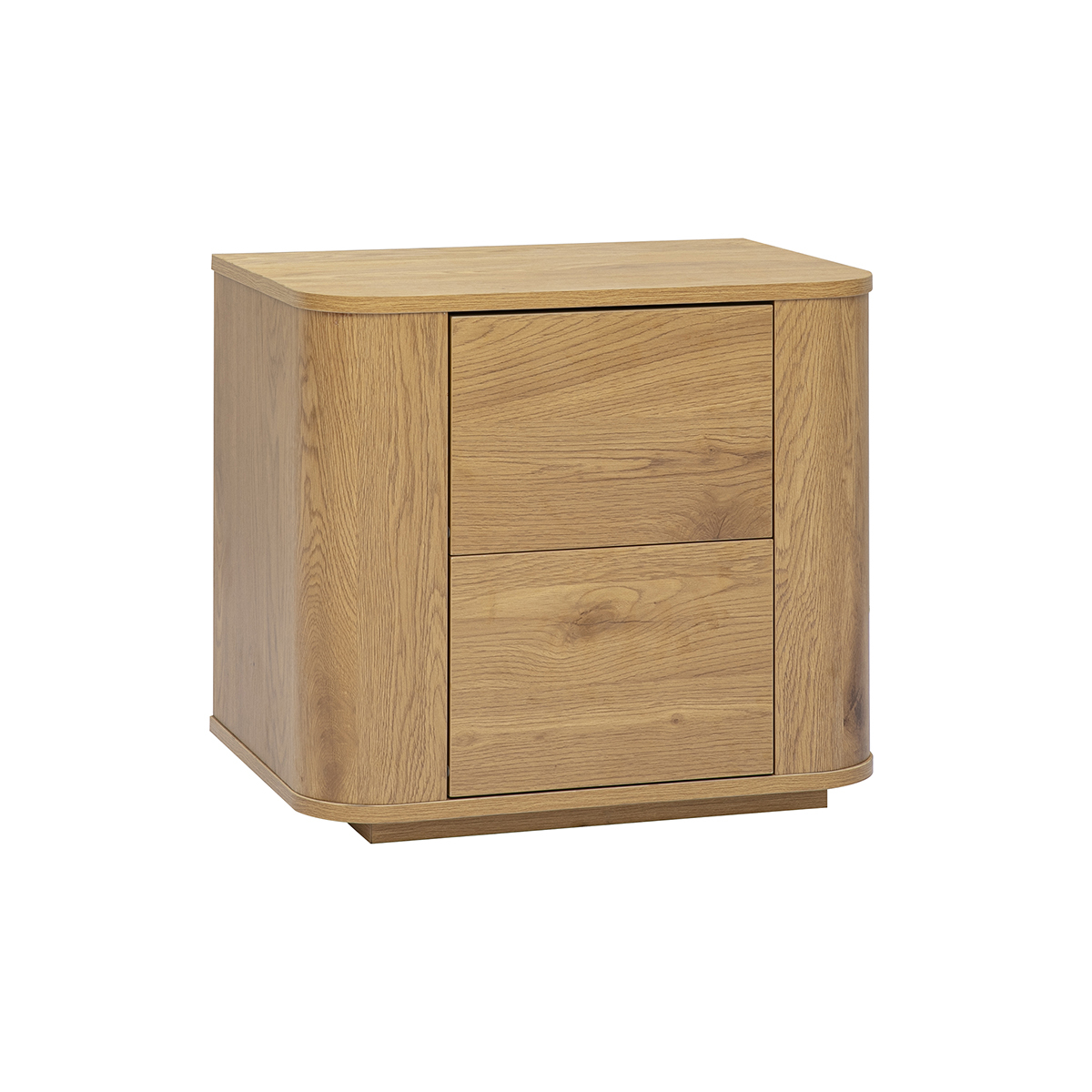 Table de chevet avec rangements 2 tiroirs finition bois clair chêne NEGAN chêne clair, MILIBOO