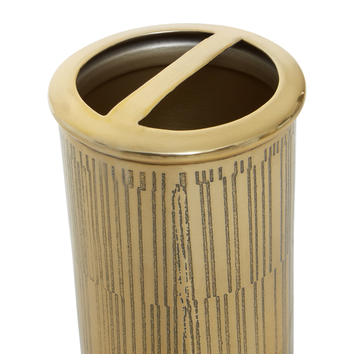 Etched Line Gold Finish Toothbrush Holder gold-coloured, FIFTY FIVE SOUTH