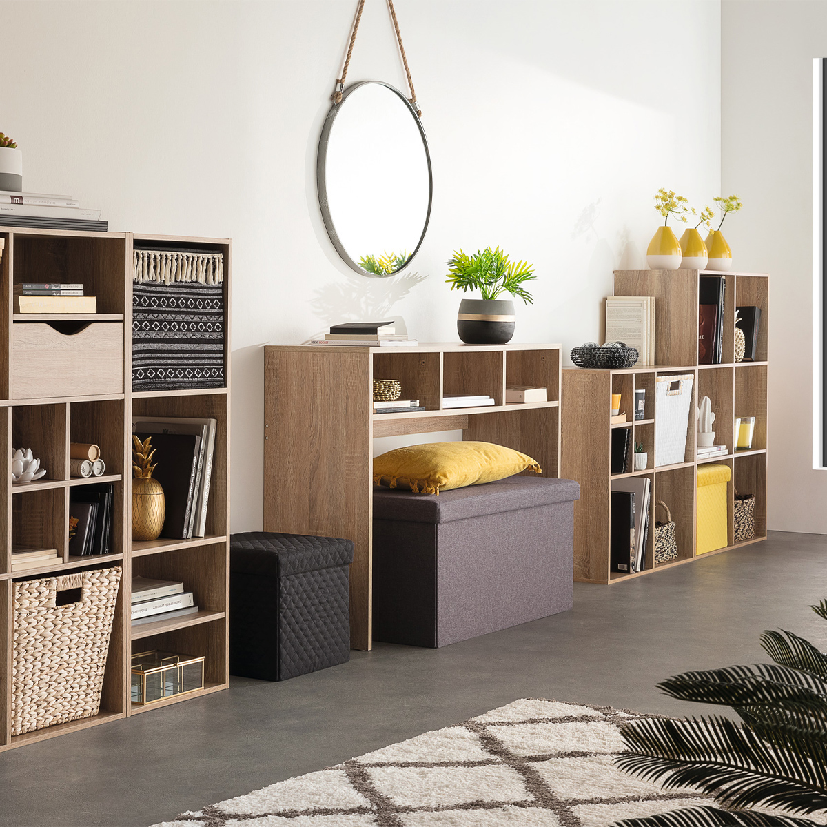 Console 3 cases effet chêne MIX'N MODUL beige, 5FIVE SIMPLY SMART