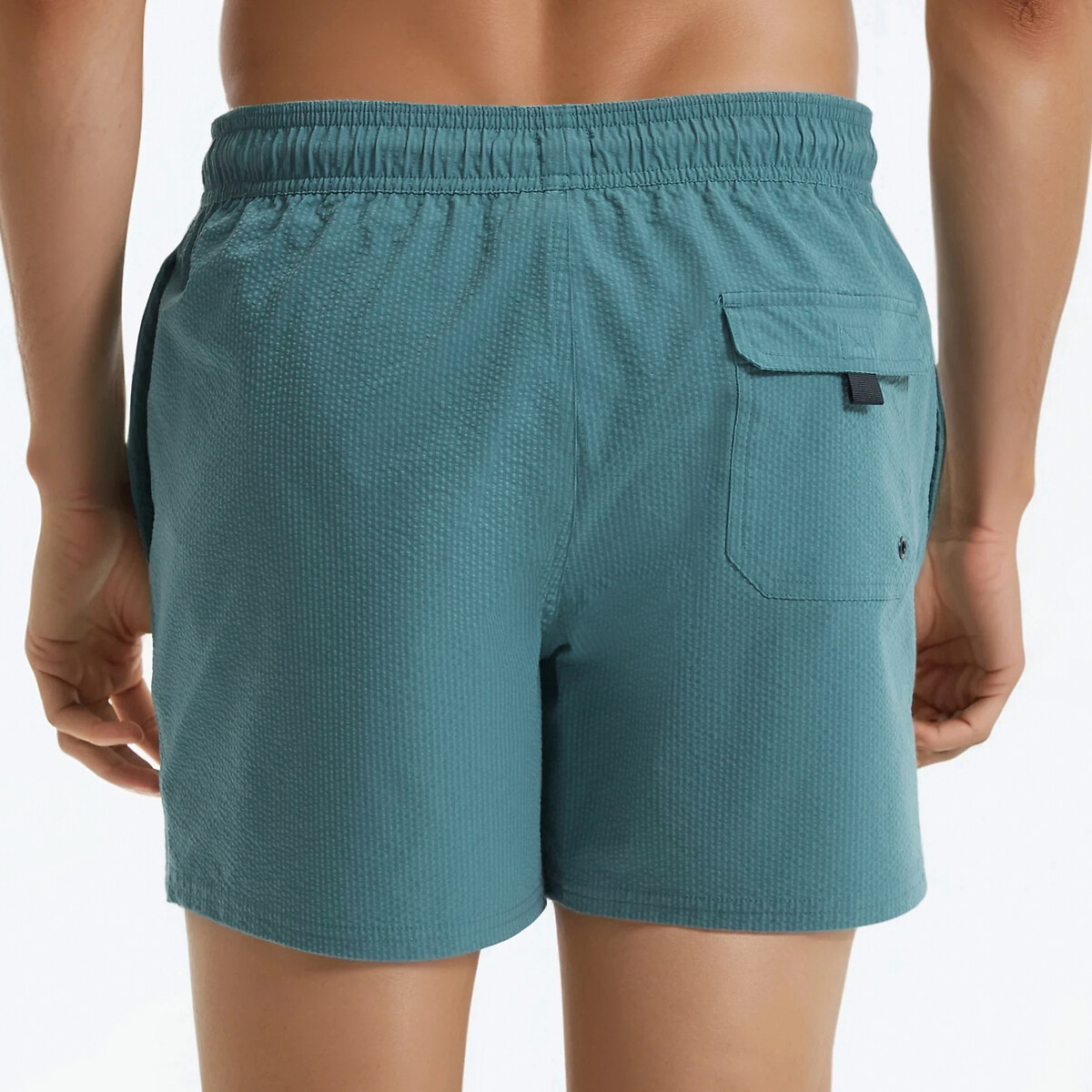 Short de bain seersucker bleu, LA REDOUTE COLLECTIONS