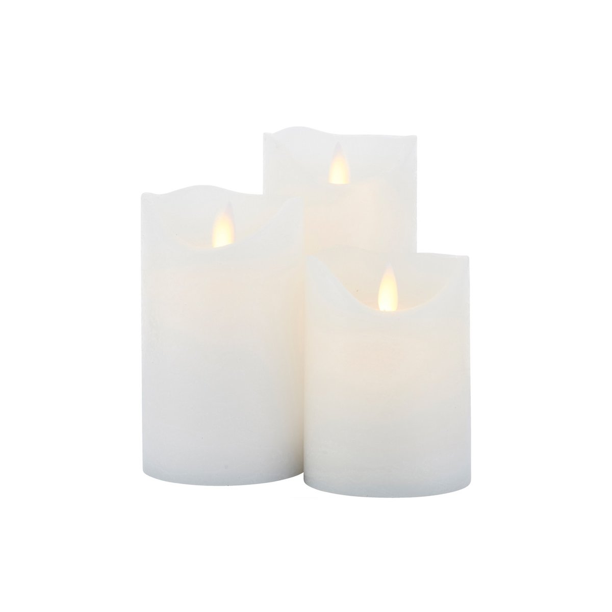 Set de 3 Bougies LED Sara D 7cm à Piles blanche, SIRIUS