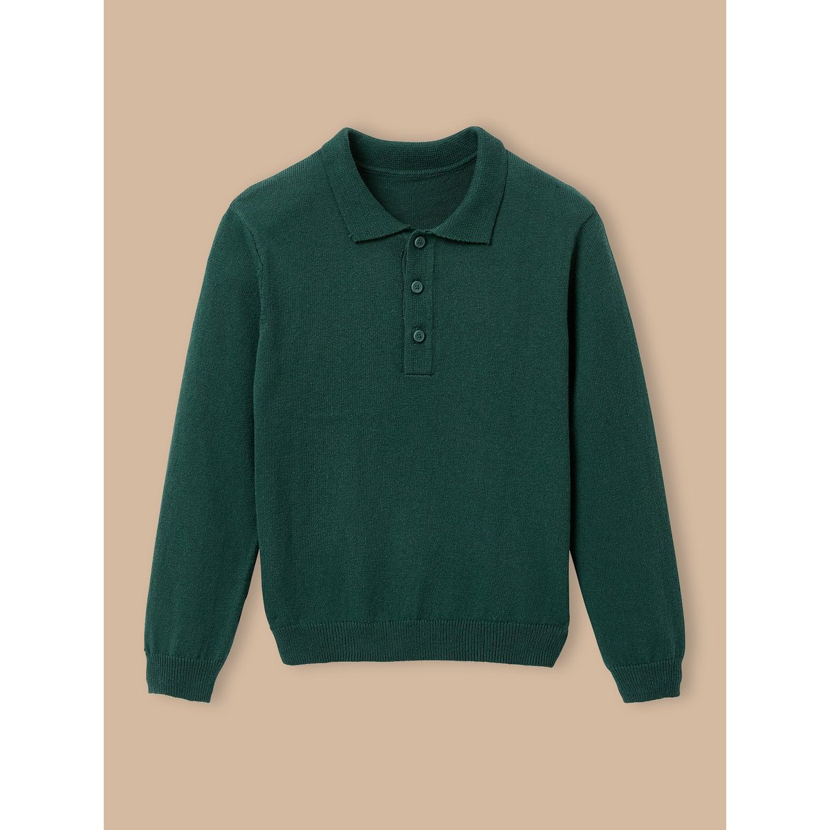 Pull col polo vert, CYRILLUS