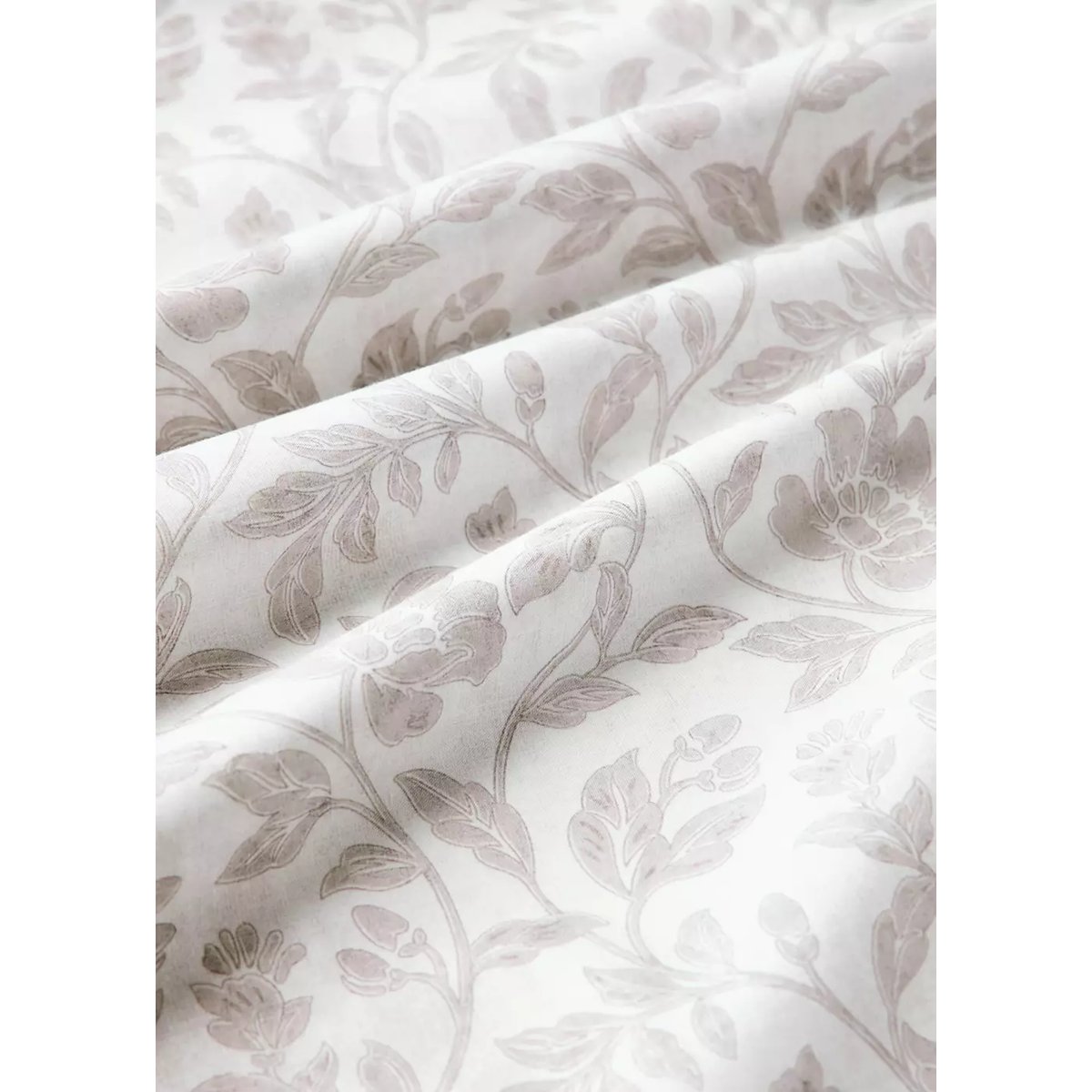 Housse de couette percale de coton imprimé fleuri lit 150/160 cm écru, MANGO HOME