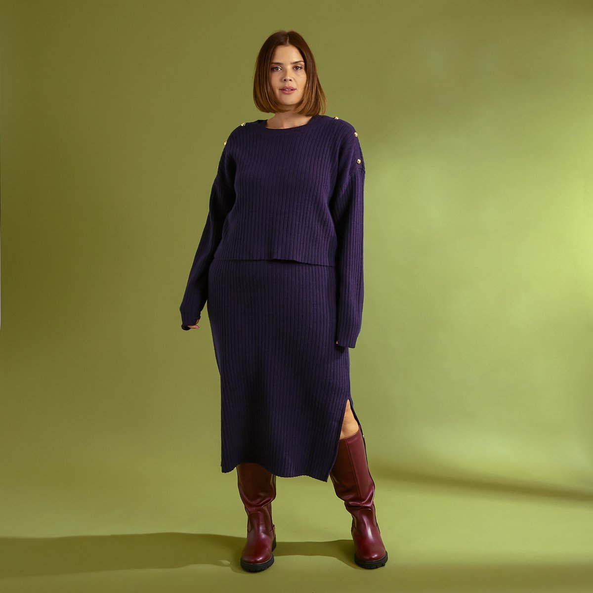 Robe pull 2 en 1 bleu marine, GRAIN DE MALICE