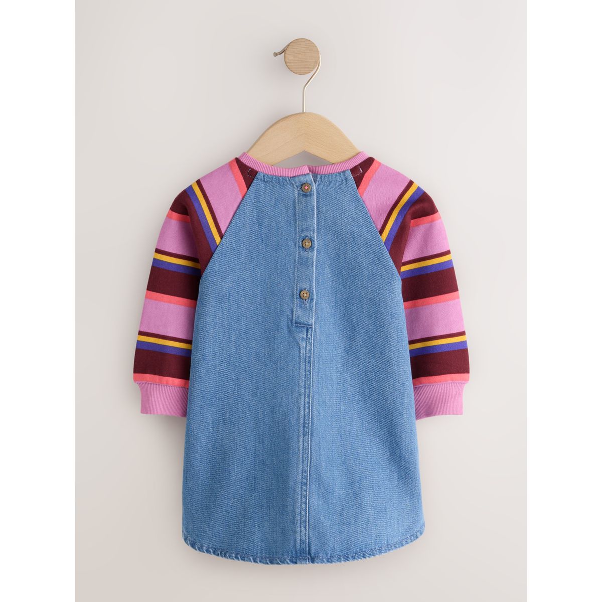 Robe en jean à manches raglan rayure violette, NEXT