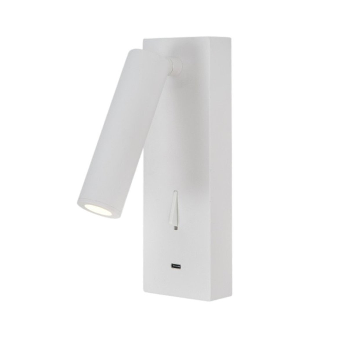 Applique liseuse avec interrupteur et USB C blanc mat Tarifa blanc, MILLUMINE