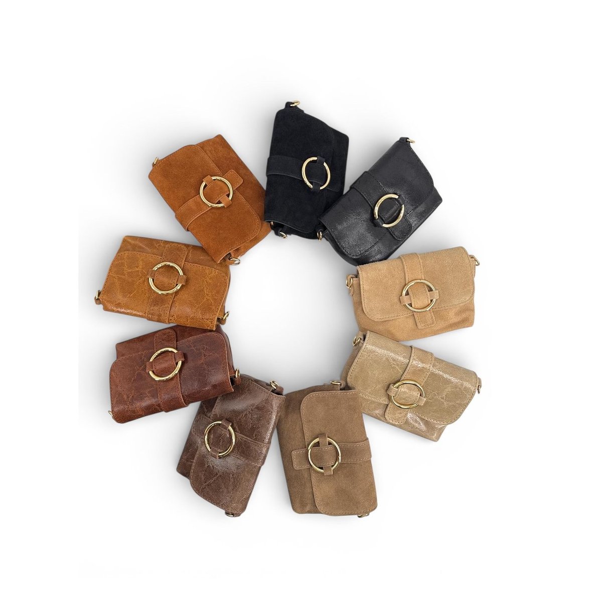 Micro sac en cuir brossé BERLINGOT noir, OH MY BAG