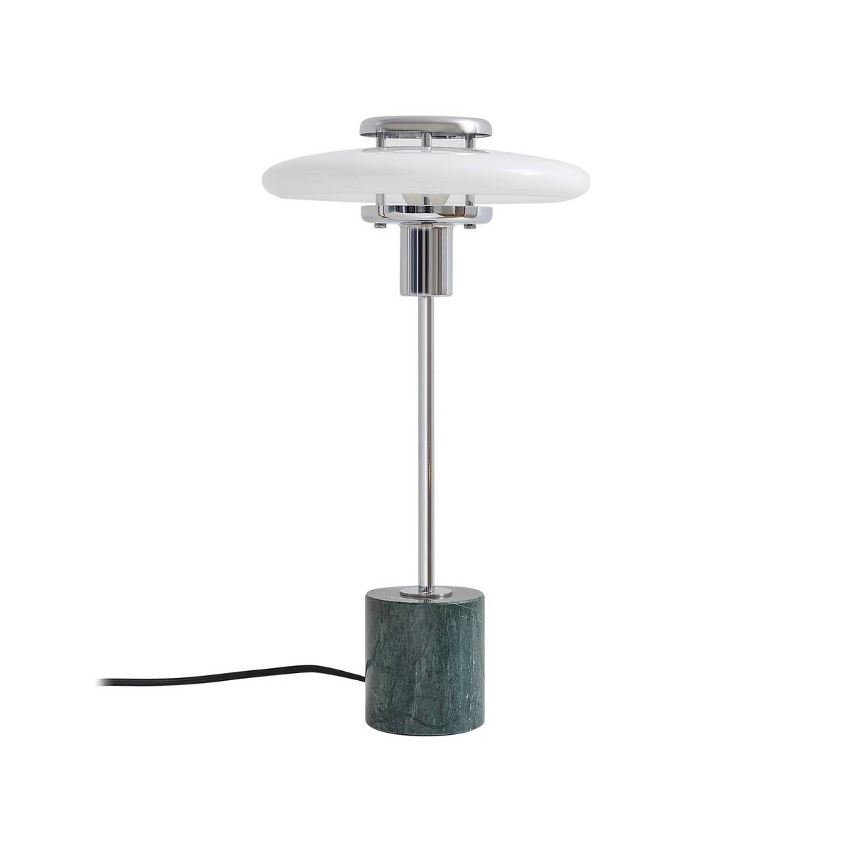 Lampe à poser en verre vintage, Branford blanc, vert, LINDBY