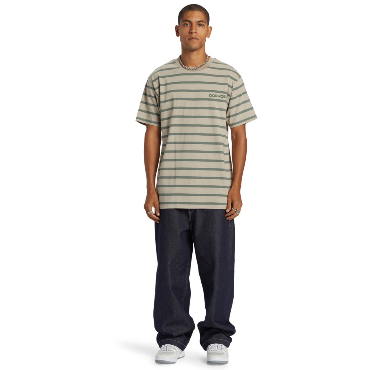 T-shirt à manches courtes UPSTATE. vert silver lining upstate stripe, DC SHOES