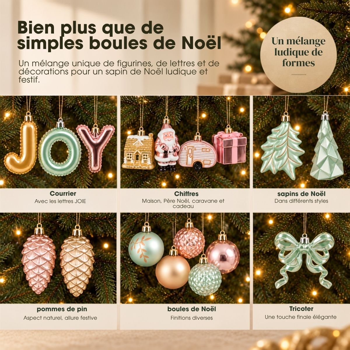 Boule de Noël rose, MICA DECORATIONS