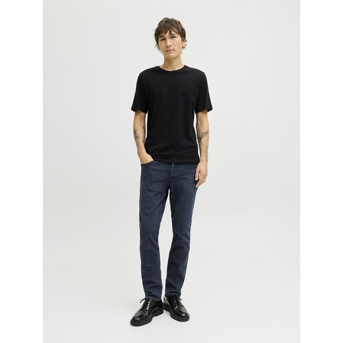 Jeans Slim Straight Fit Tim bleu denim, JACK & JONES