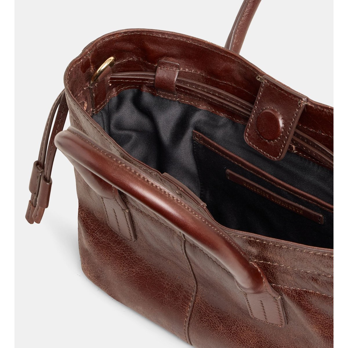 Mini sac cabas cameron wrinkled cuir marron chocolat, GALERIES LAFAYETTE