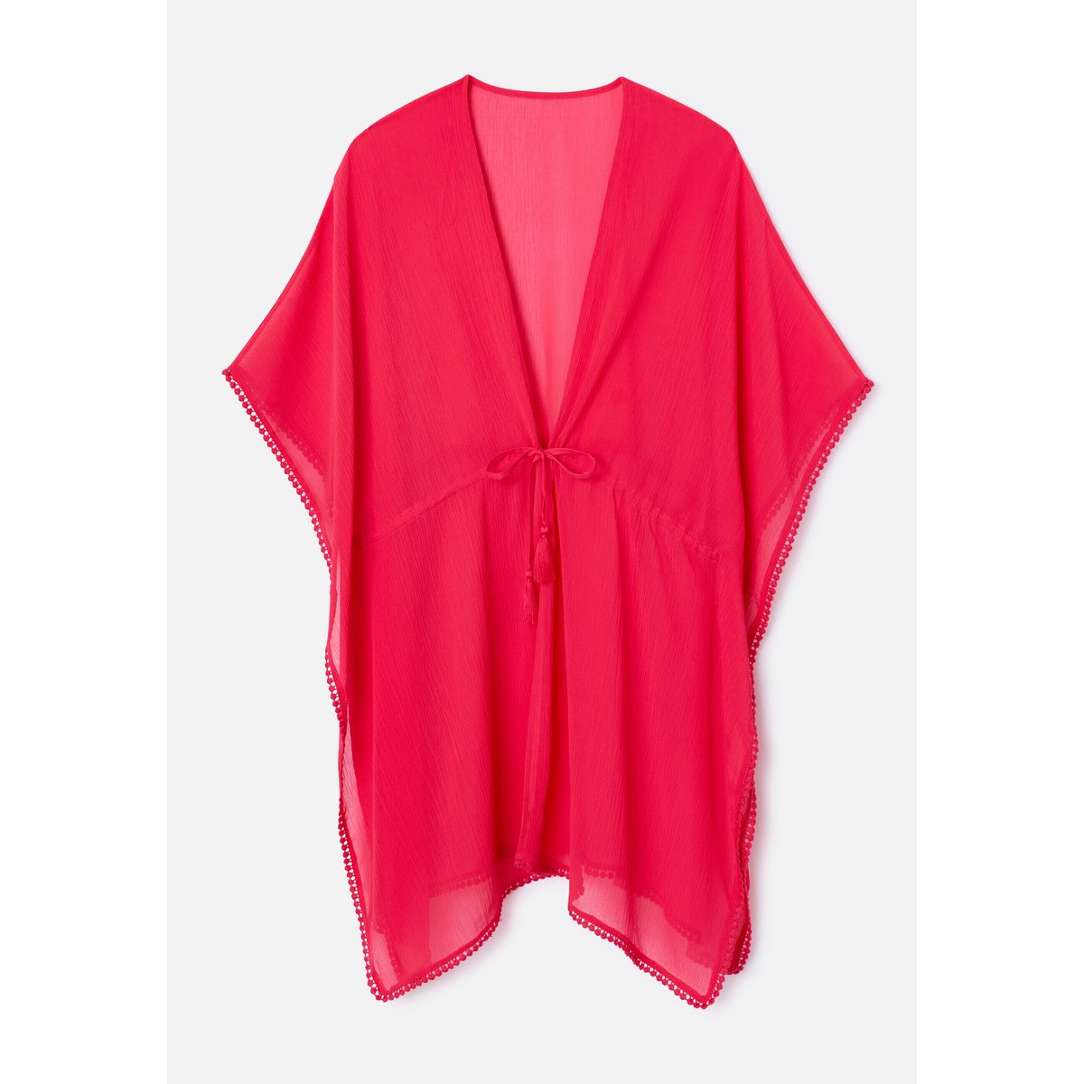 Caftan uni ou imprimé en voile rose fuchsia, DAMART