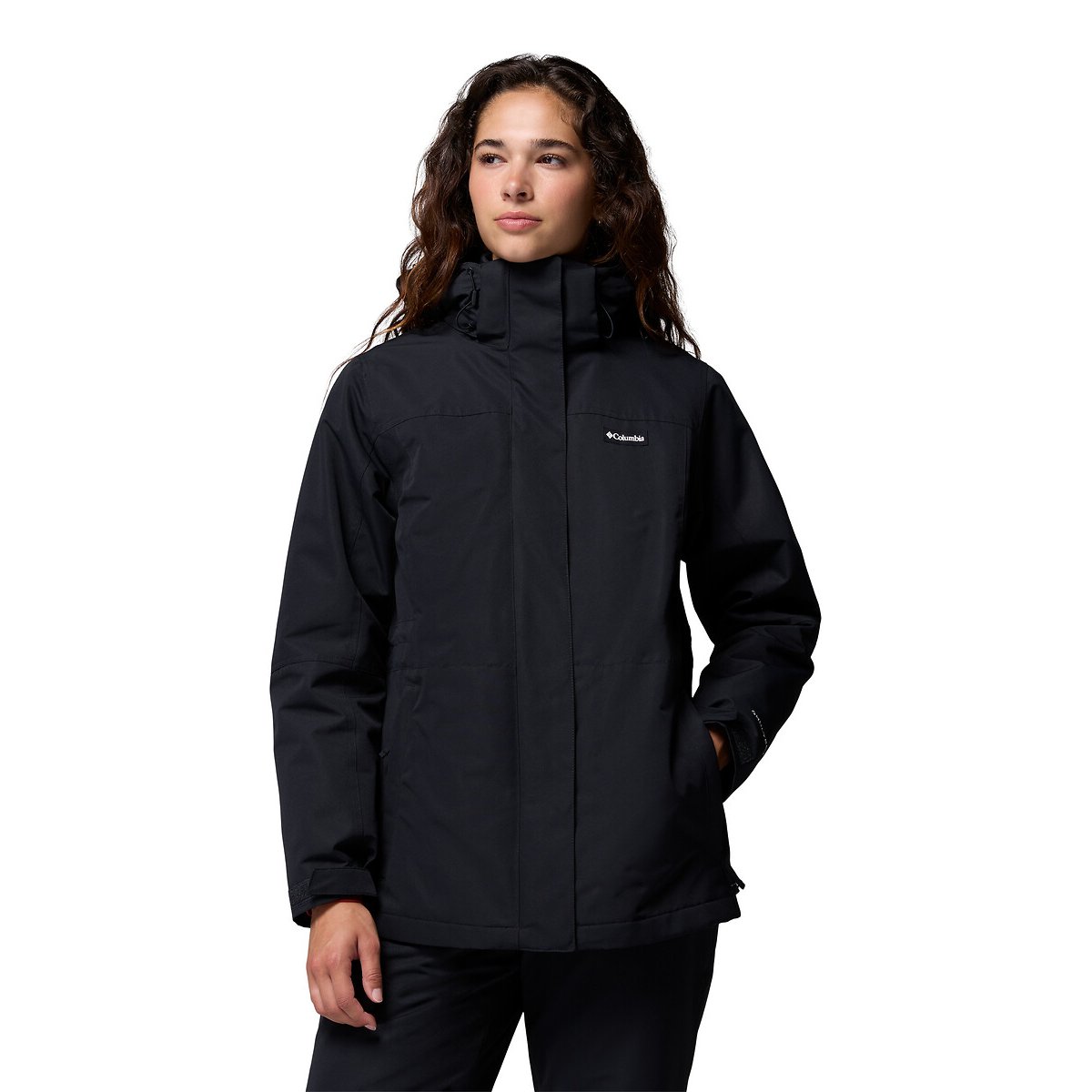 Cappotto lungo con chiusura a zip, per l'inverno rigido nero , COLUMBIA