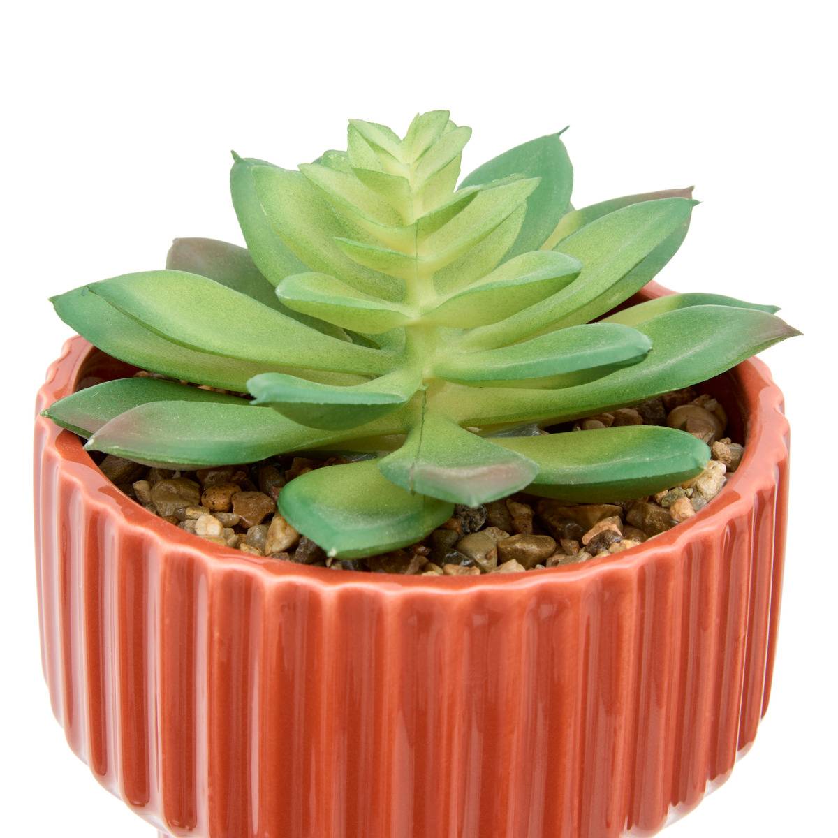 Plante artificielle en pot dolomite NIPPO blanc, ATMOSPHERA