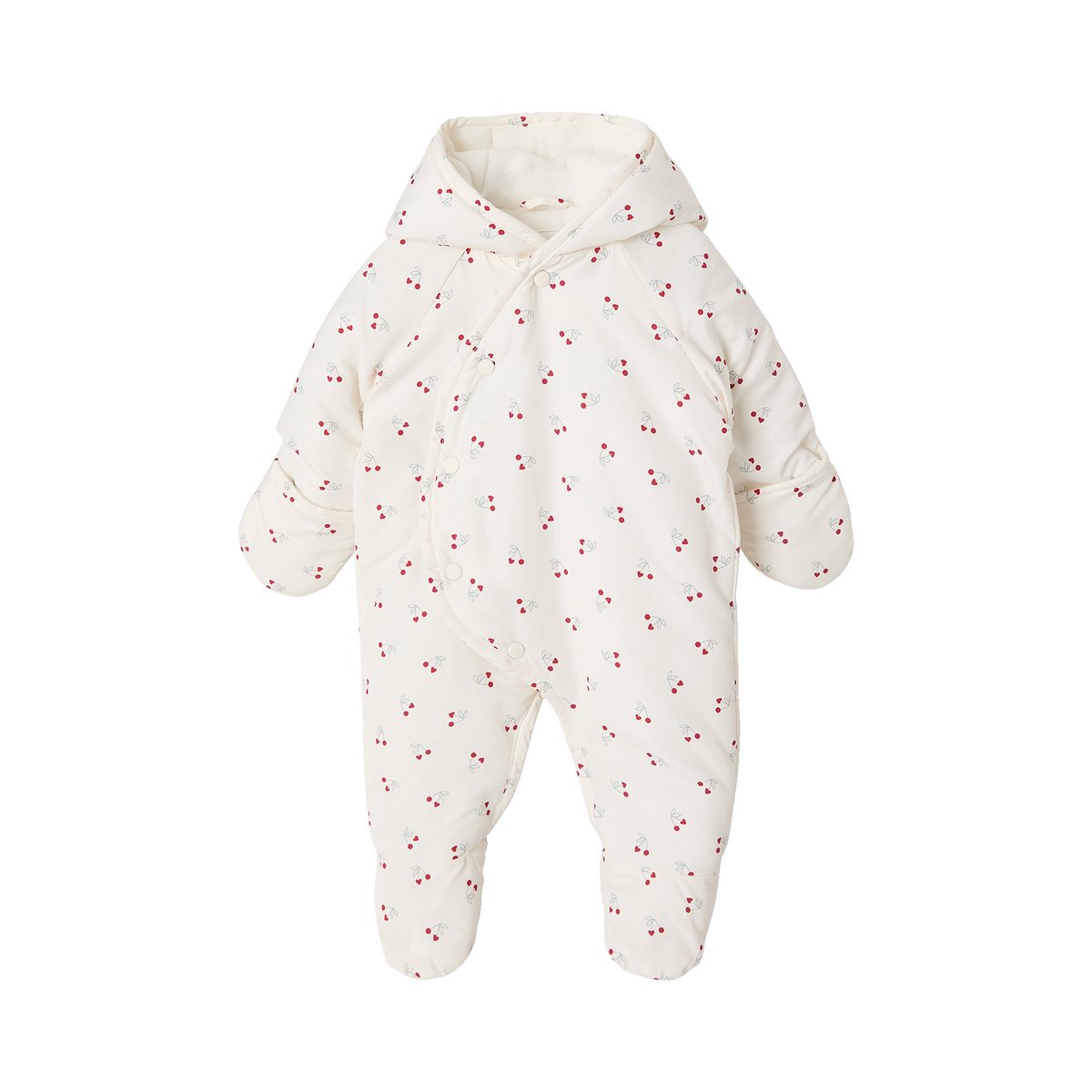 Combinaison pilote capuche naissance CERISE écru, VERTBAUDET