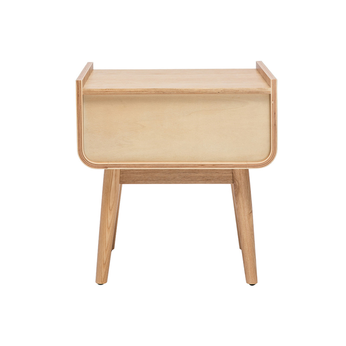 Tables de chevet avec tiroir en bois clair frêne et cannage rotin (lot de 2) ATHÈNE frêne, MILIBOO