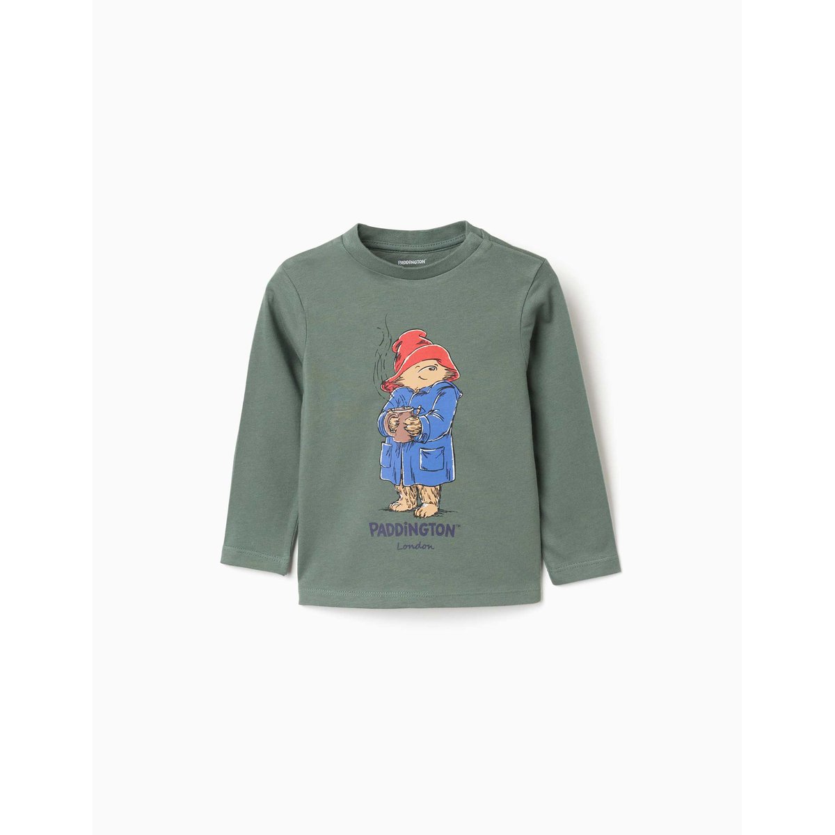 T-shirt en coton à manches longues avec Paddington vert foncé, ZIPPY