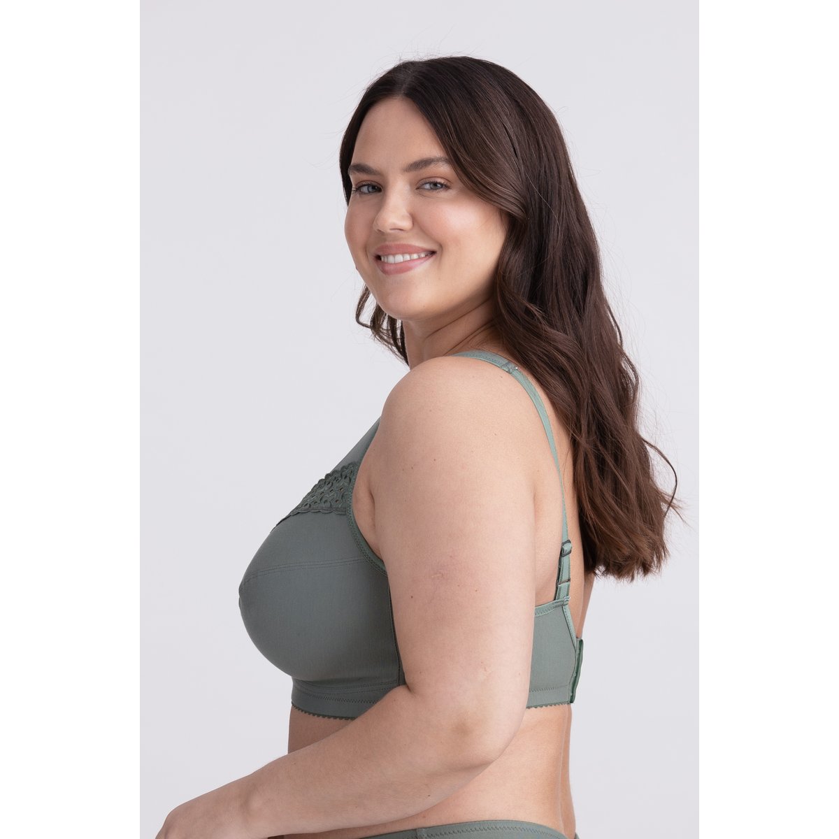 Soutien-gorge coton, sans armatures, minimiseur vert, MISS MARY OF SWEDEN