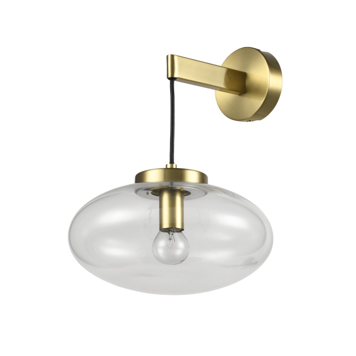 Applique bulle verre transparent - MILENZO transparent et doré, KOSILUM