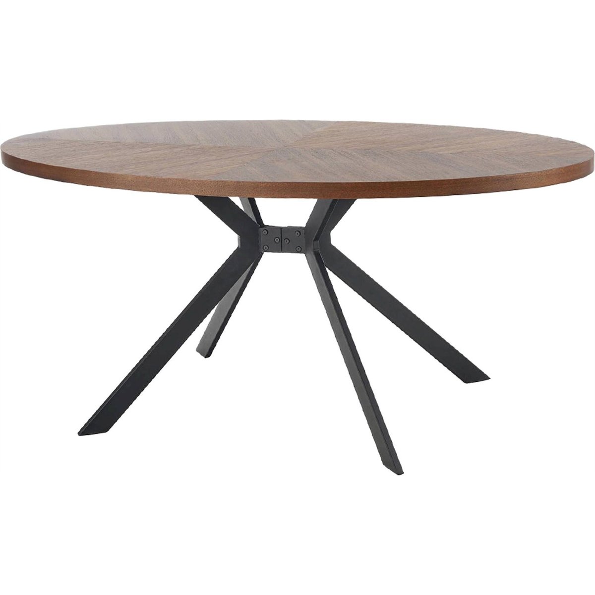 Table à manger ovale OVENTLE effet noyer noyer et noir, RECOLLECTION