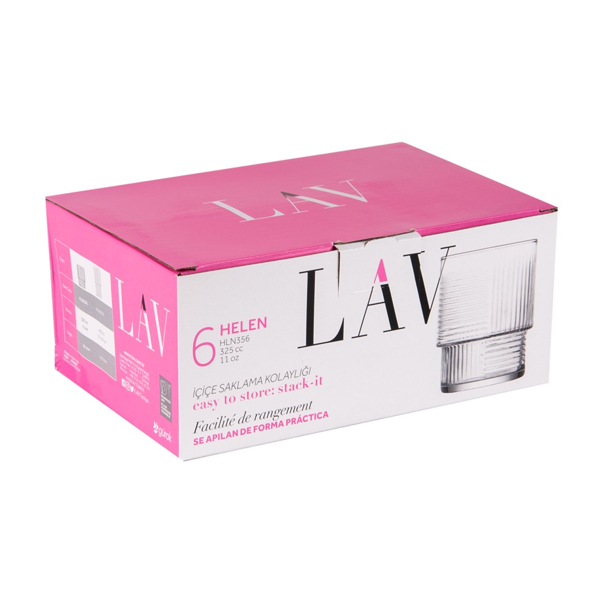 Boîte de 6 gobelets bas Hélen 32,5 cl - HÉLEN transparent / cristal, TREND UP
