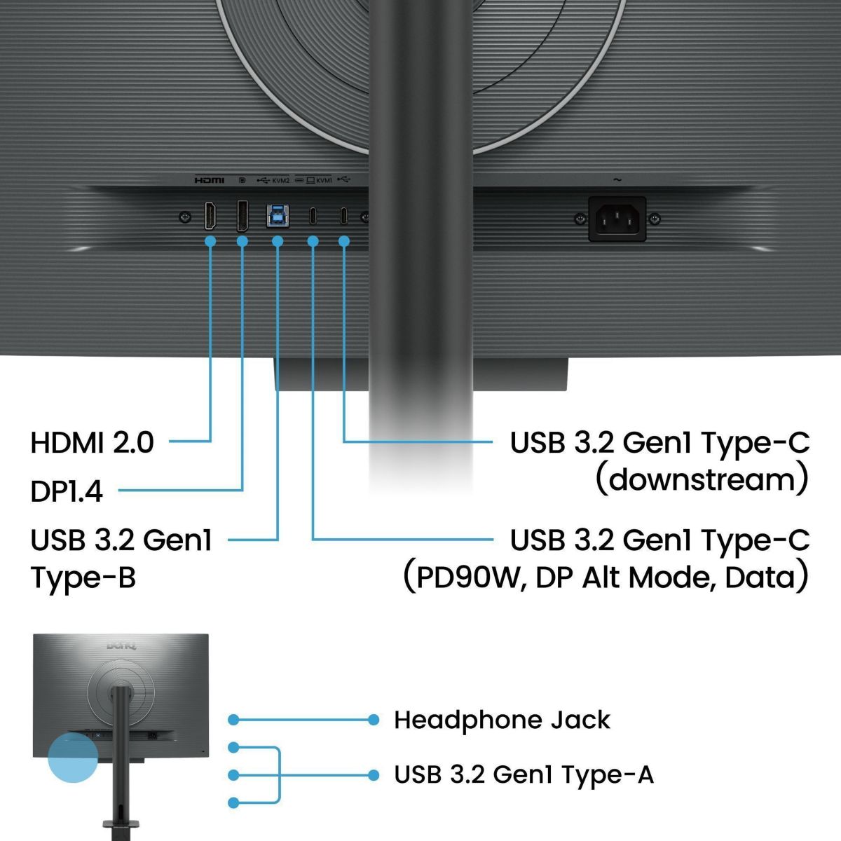 Ecran RD280UA 28" IPS DUHD HDR USB-C 90W couleur unique, BENQ