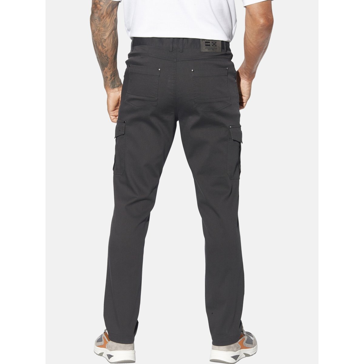 Pantalon taille basse HARSEN gris à dessin, JAN VANDERSTORM