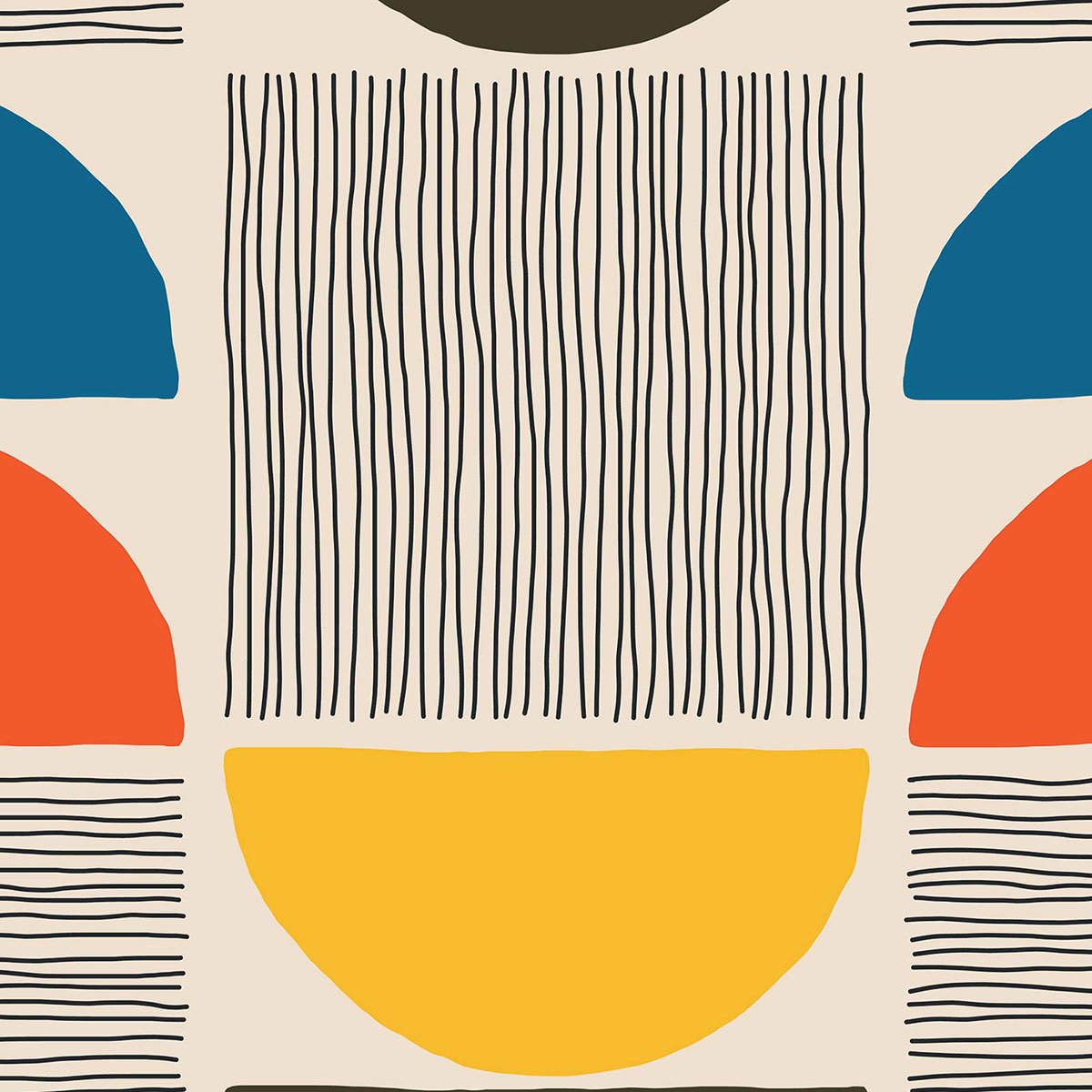 Papier peint, lilly blue bleu, HEXOA