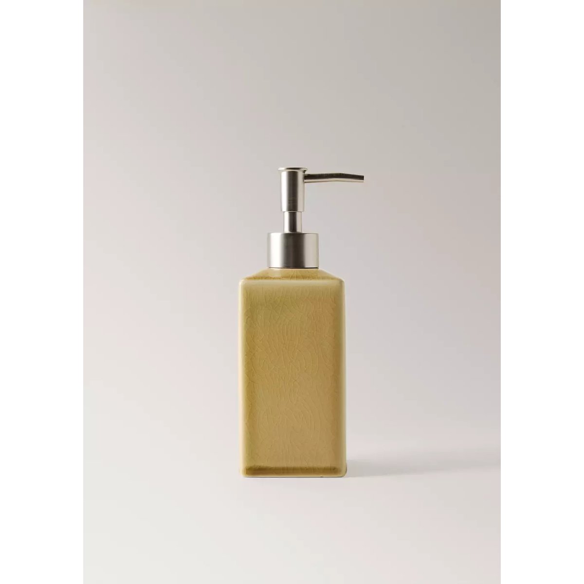 Distributeur de savon en céramique craquelée ocre, MANGO HOME