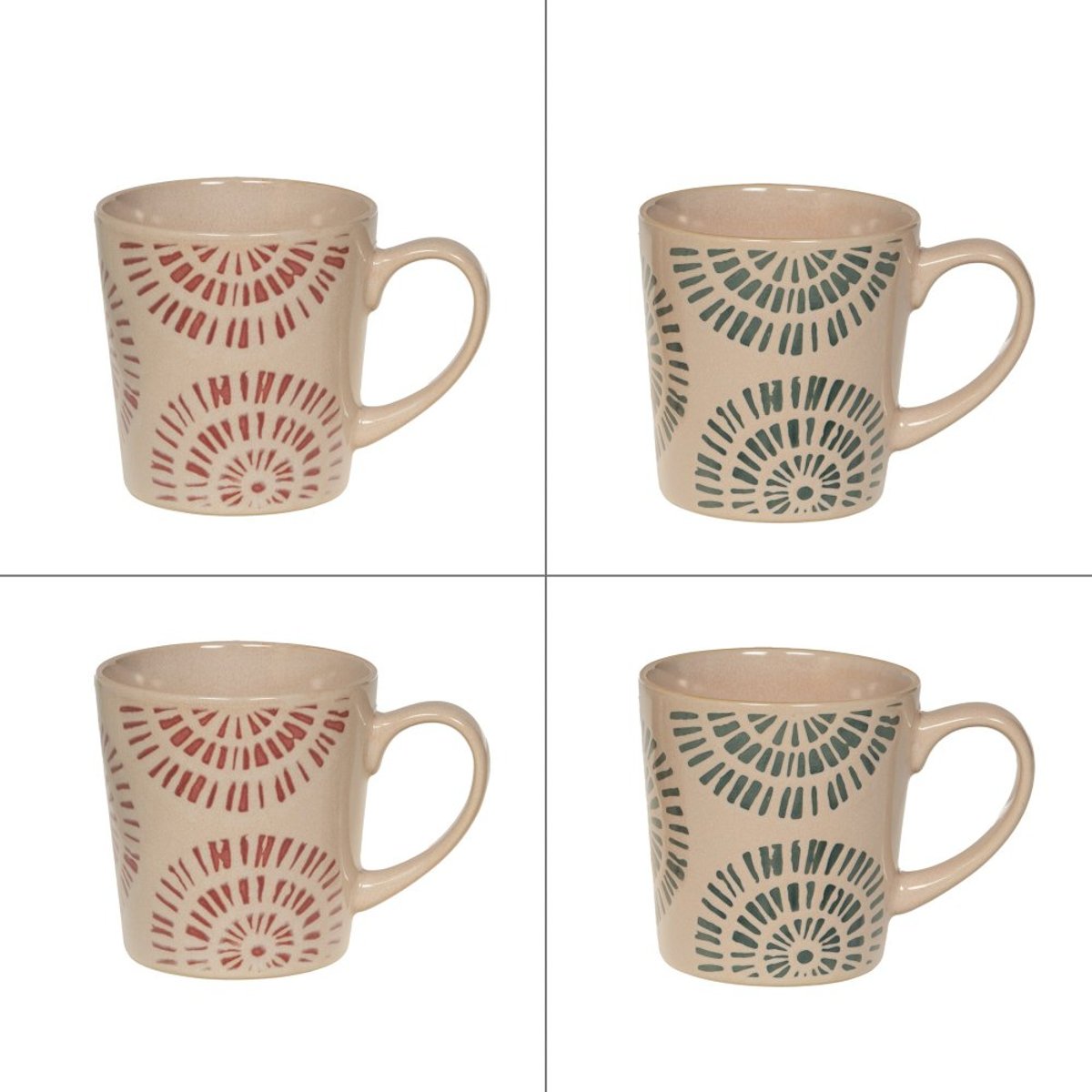Coffret de 4 mugs Amani 40 cl - AMANI blanc, TABLE PASSION