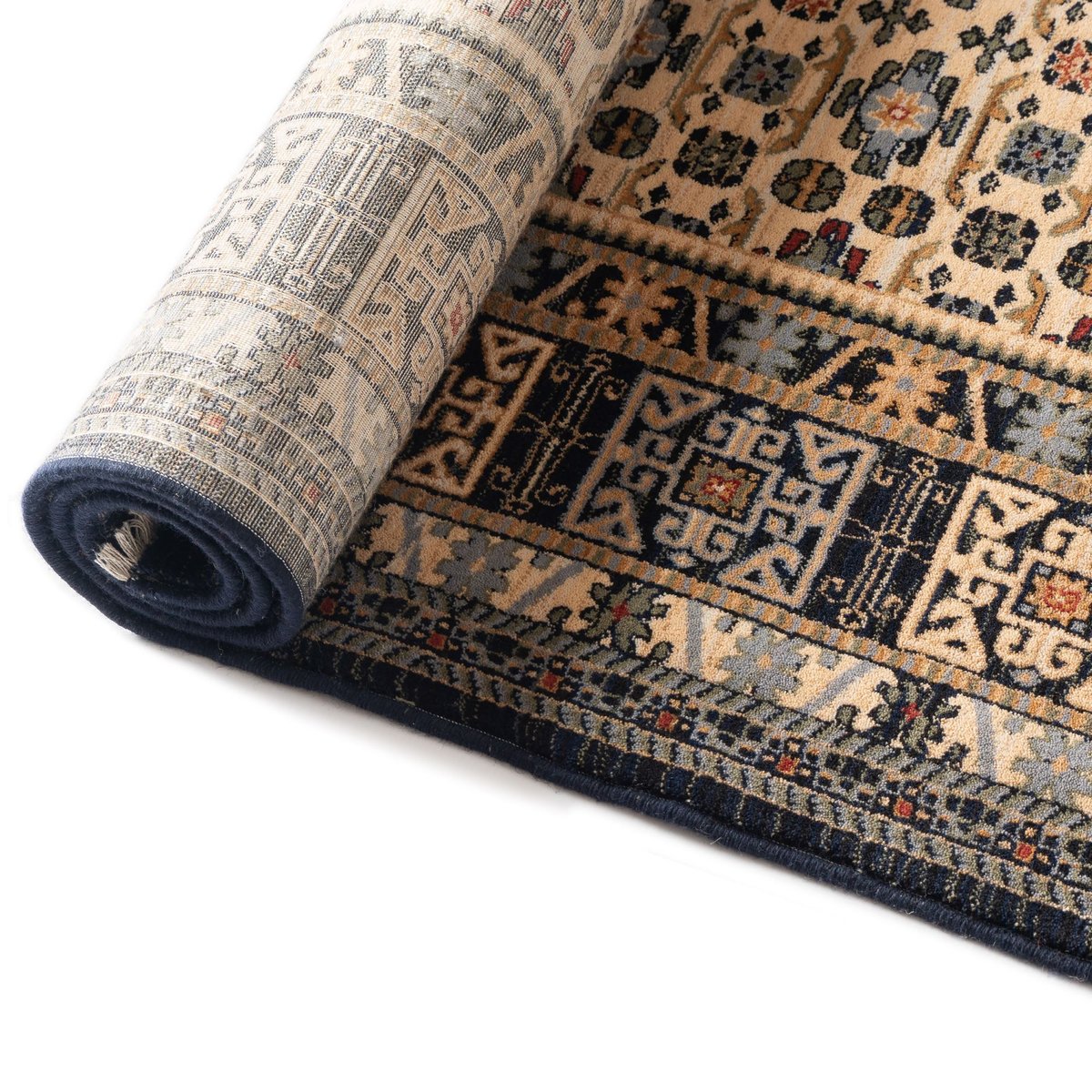 Tapis tissé au design oriental - SAHARNA bleu multicolore, THEKO