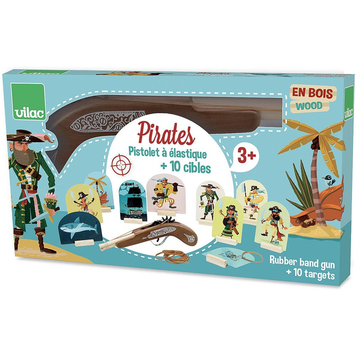 Jeu de pistolet à élastiques Pirates bleu, VILAC