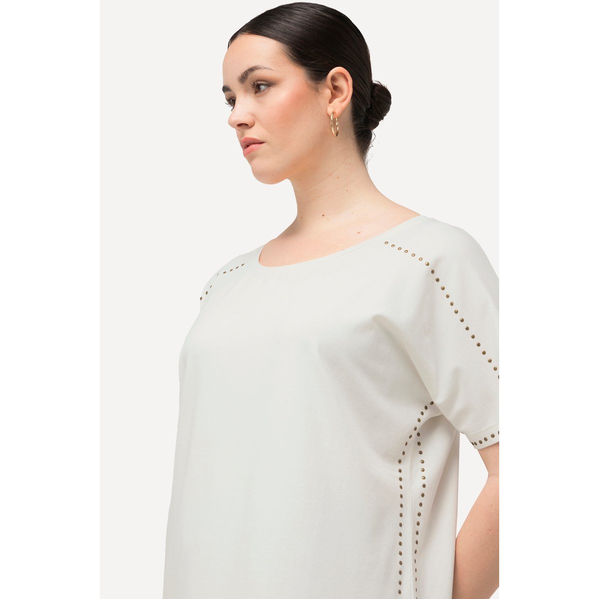 T-shirt oversized à col rond et blanc cassé, ULLA POPKEN
