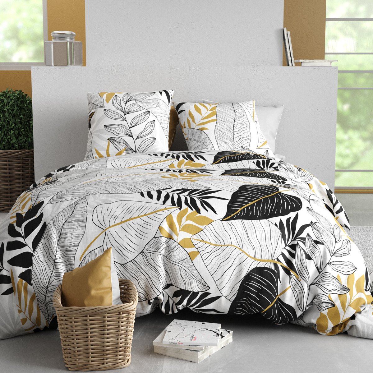 Parure housse de couette 100% coton 57fils moana multicolore, ATELIER DU COTON