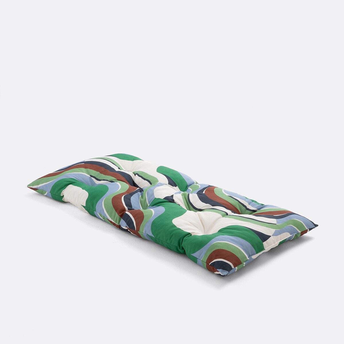 Matelas de sol d'extérieur, 120 x 60 cm, imprimé géométrique, SONGE vert, MAPOÉSIE X LA REDOUTE INTÉRIEURS
