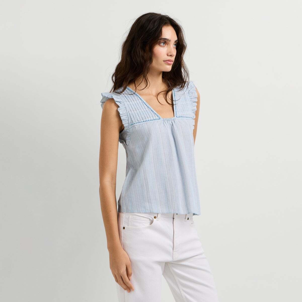 Blouse Fluide À Rayures bleu mer tempête, PEPE JEANS