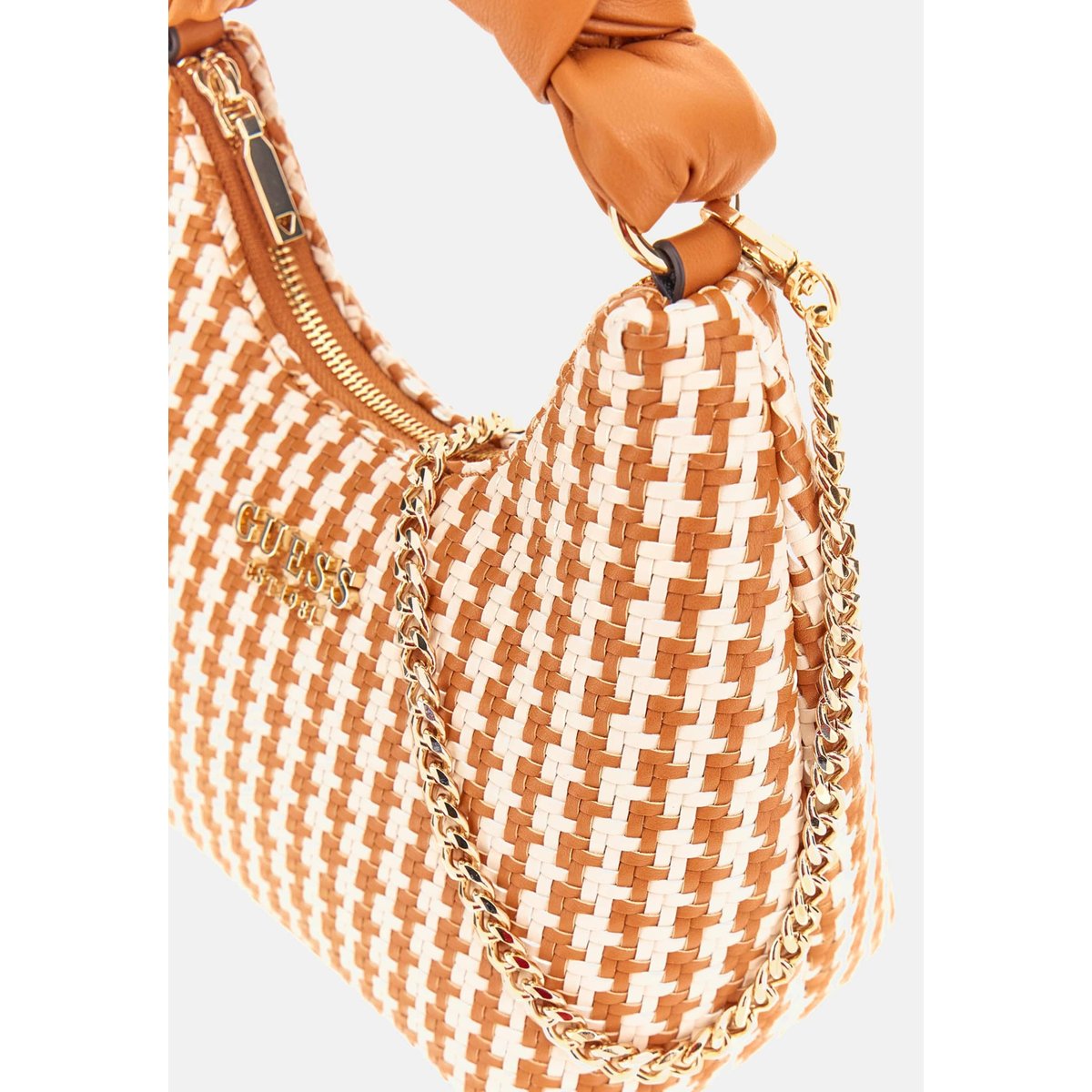 Mini Sac Hobo Mirema Tressé marron multi, GUESS