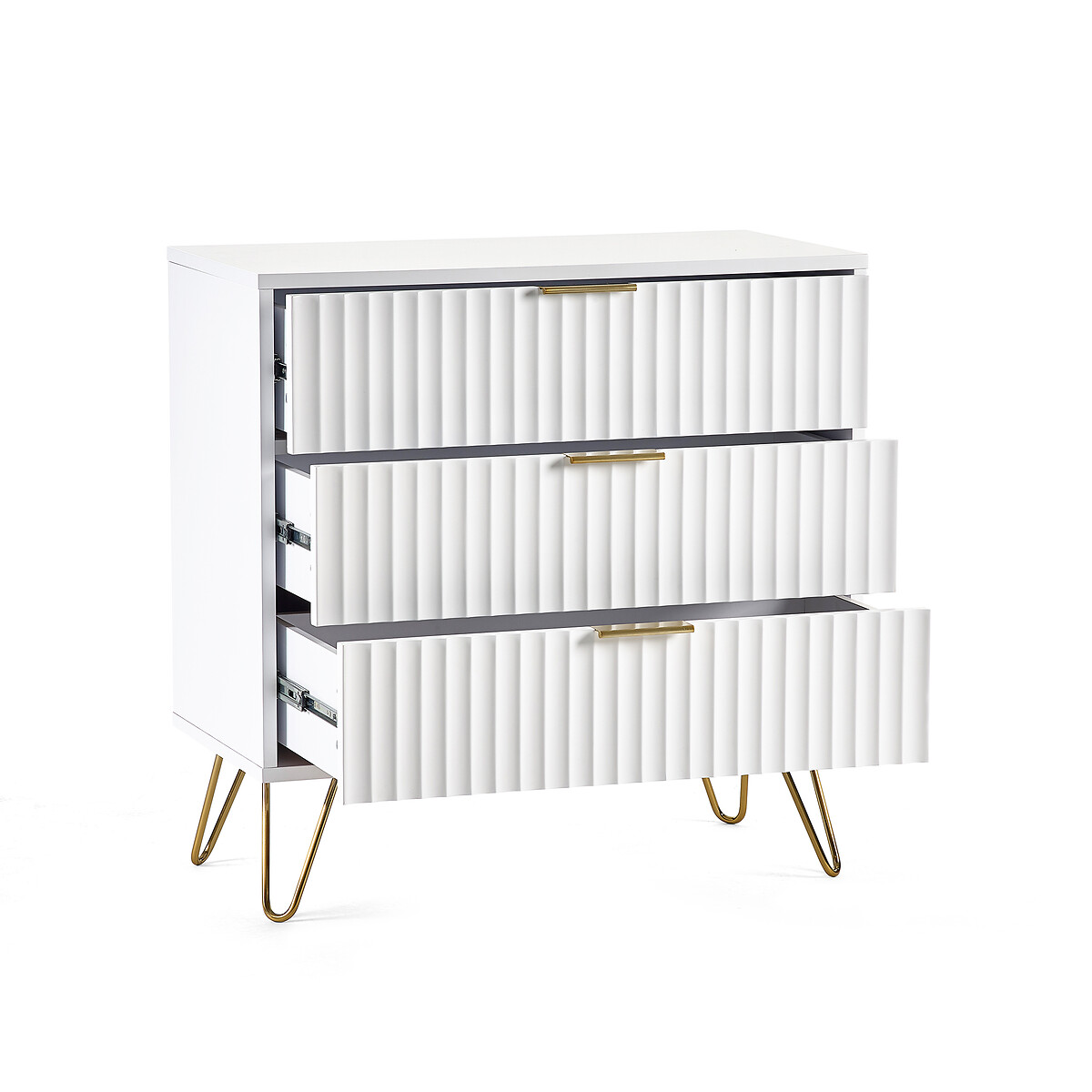 Ancona Sculptural Chest of 3 Drawers white, SO'HOME