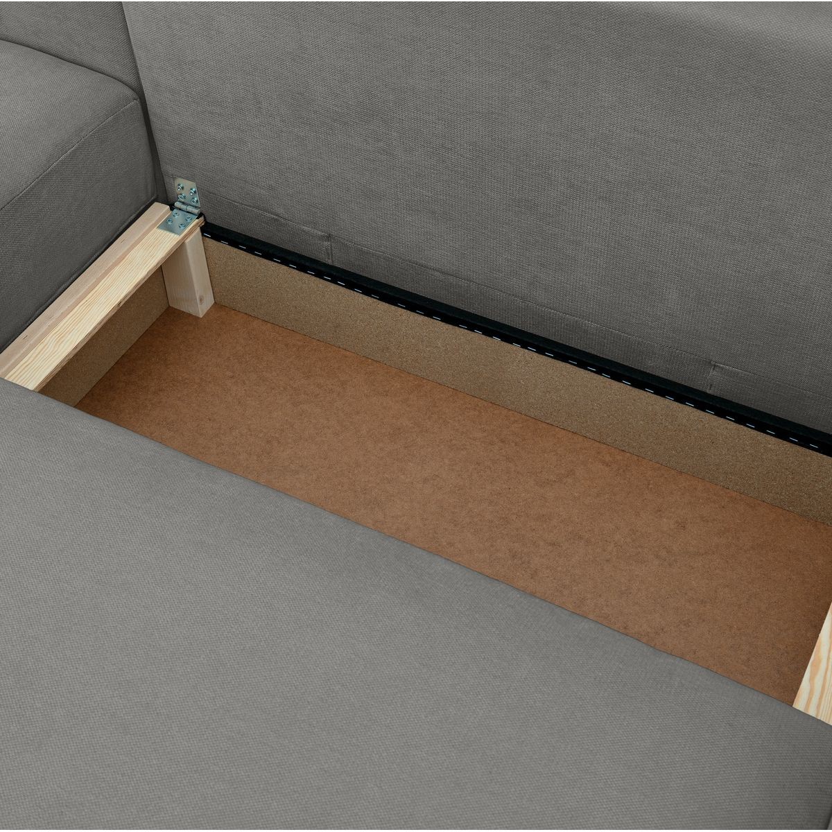Canapé d'angle gauche convertible 3 places en tissu chenille - SONNY gris, HOMIFAB