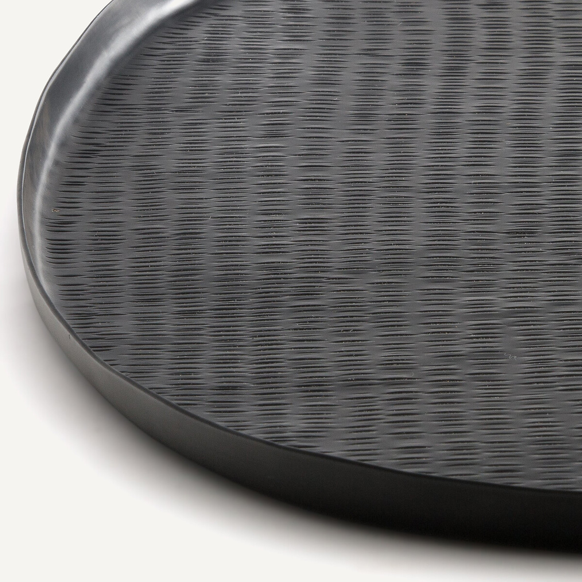 Ovales XXL-Tablett Besar aus Metall, 71 cm schwarz, AM.PM