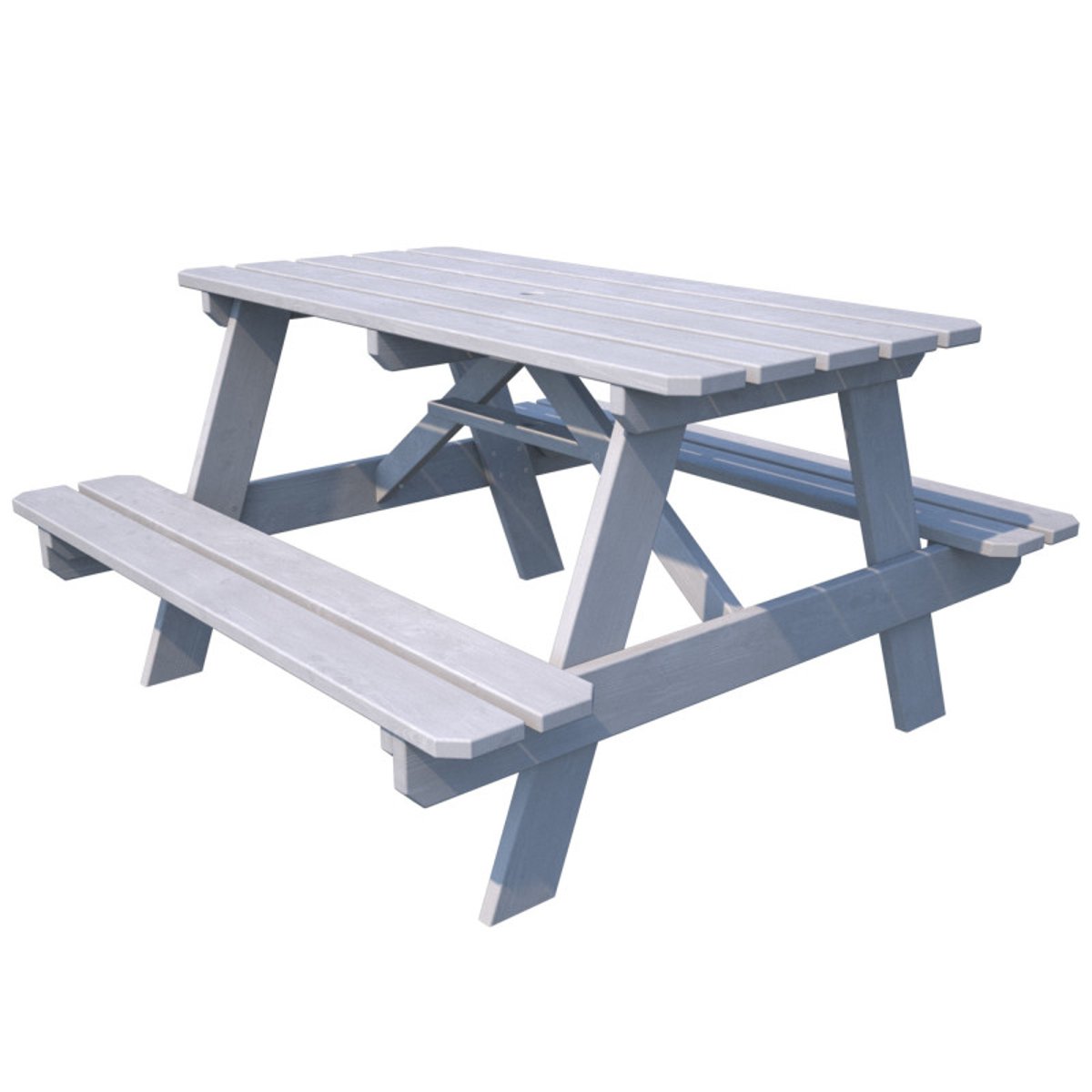 Table bois enfant avec insert parasol PICNIC gris, SOULET