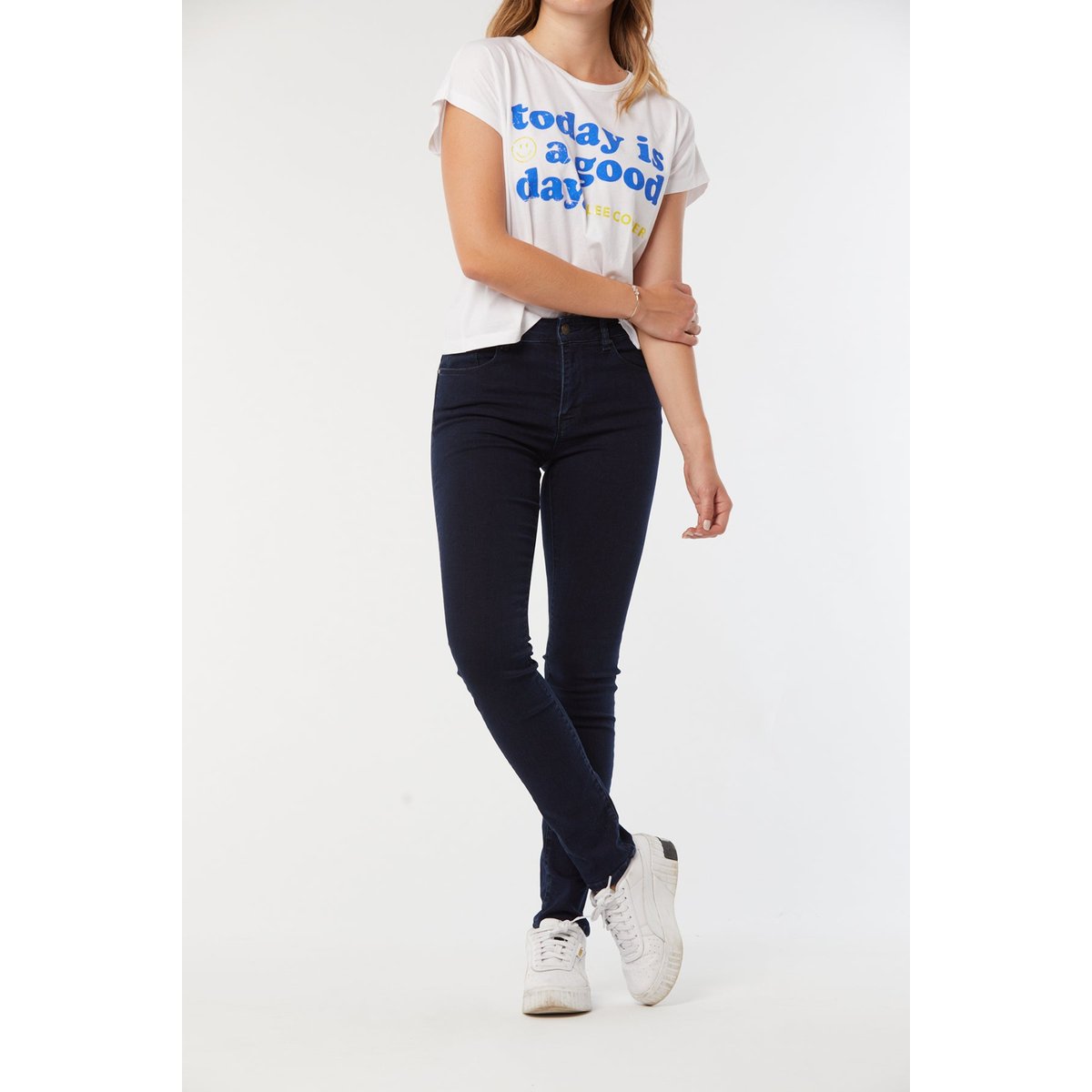 Jean coton slim LC135 bleu marine, LEE COOPER