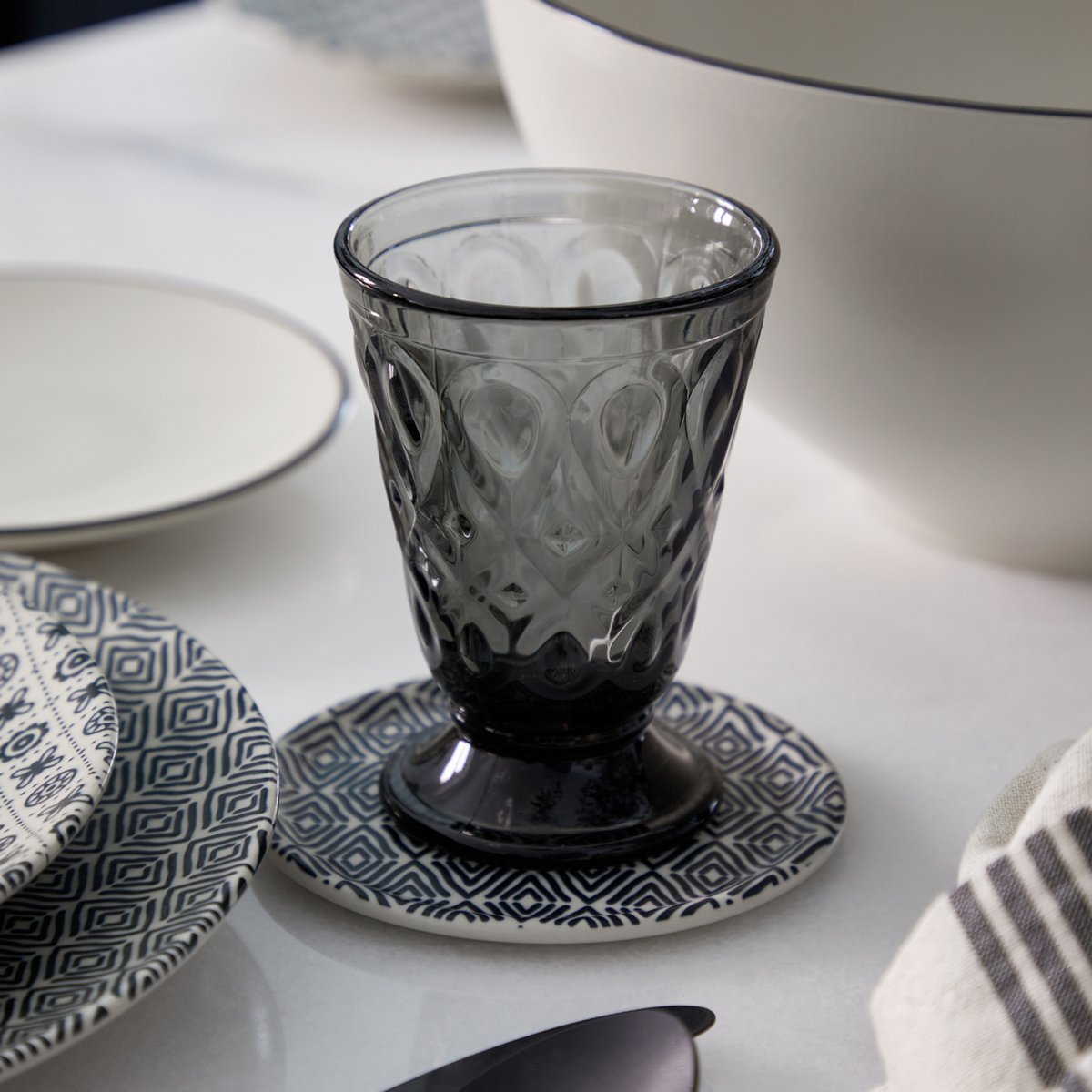 Assiette petit/Soucoupe 12 AUGUSTA diamond weave, COSTA NOVA