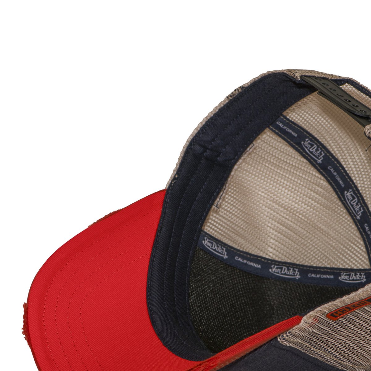 Casquette trucker Crew rouge/bleu foncé/beige, VON DUTCH
