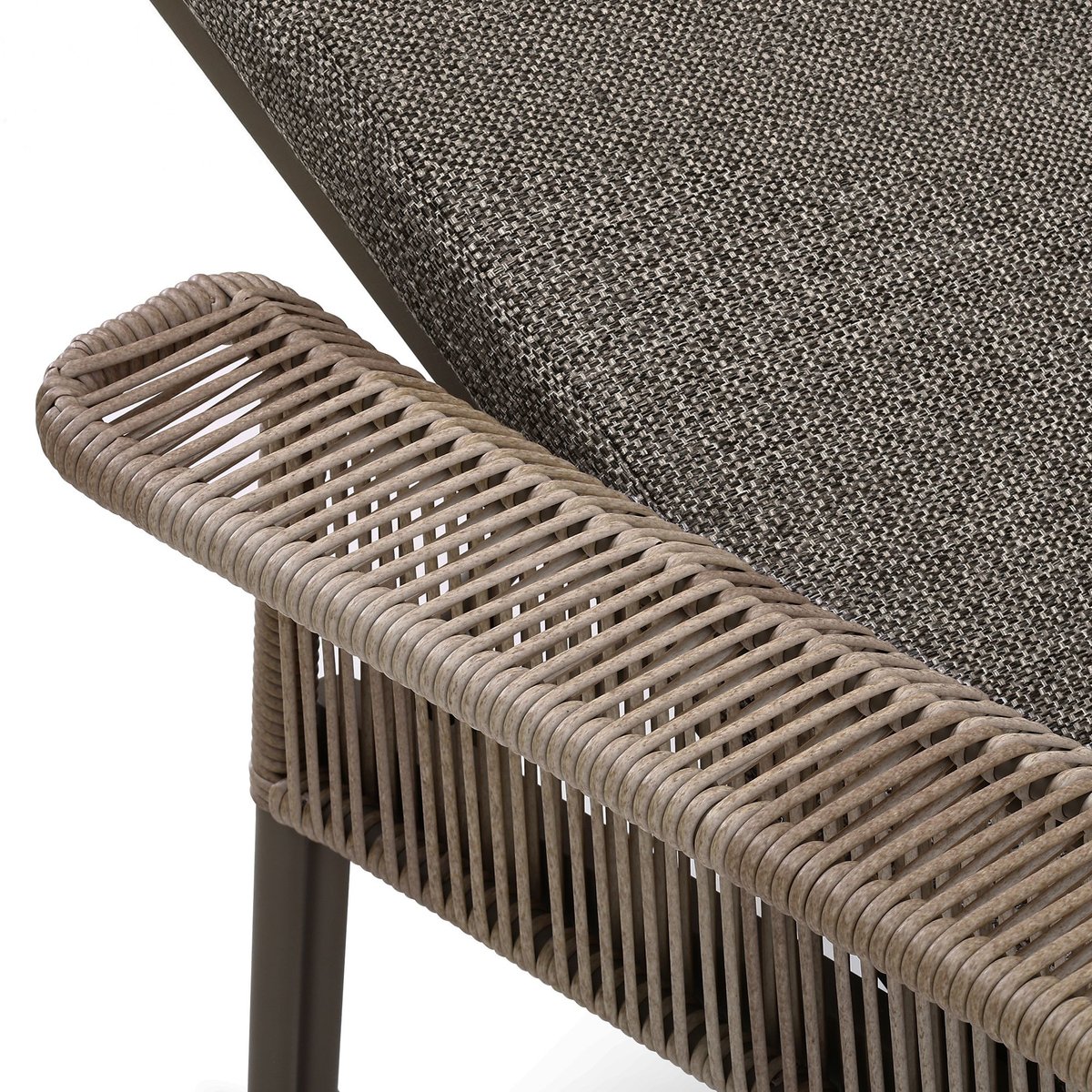 Lot de 2 chaises longues en aluminium et tissu, MADRAGUE moka, NOW'S HOME