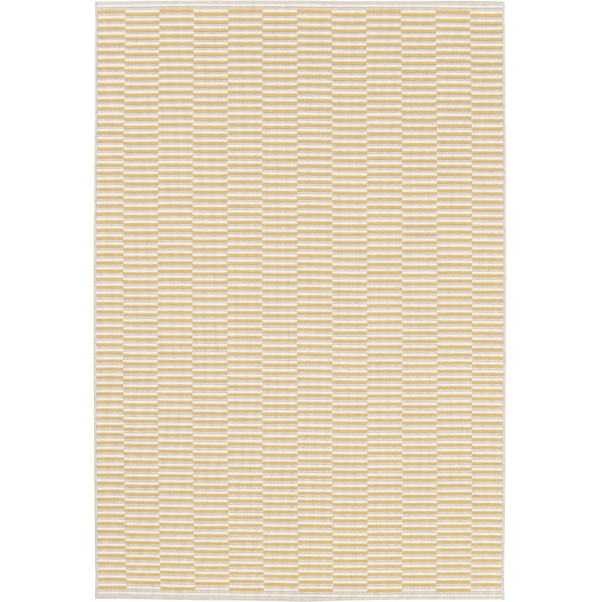 Tapis extérieur intérieur motif géométrique tissé SUNSHINE MEX jaune, THE DECO FACTORY